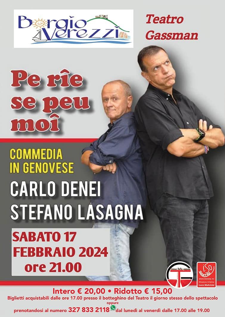 Sabato si ride al Teatro Vittorio Gassman di Borgio Verezzi
