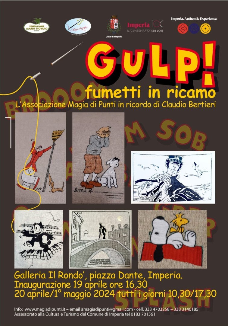 Imperia, mostra “GULP! Fumetti in Ricamo”: un viaggio nell’arte dei Comics