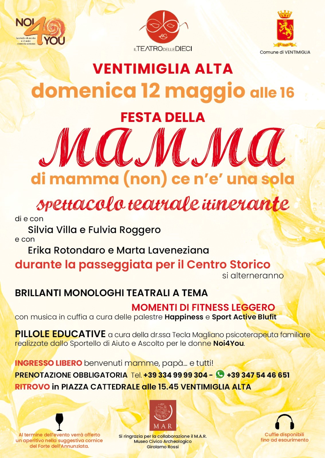 A Ventimiglia lo spettacolo itinerante “Di Mamma (non) ce n’è una sola”