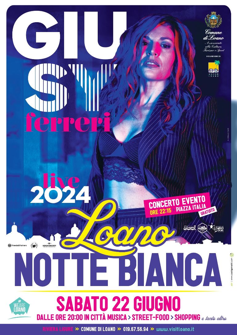Musica, cibo, divertimento fino a tardi e il concerto gratuito di Giusy Ferreri: tutto pronto per la “Notte Bianca” di Loano