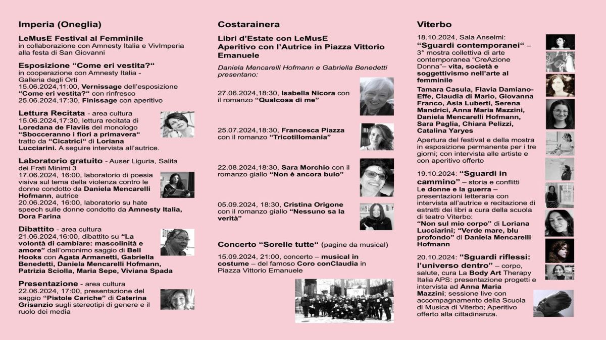 A Imperia torna Le MusE – 3º Festival Itinerante di Letteratura, Musica e Arte al Femminile