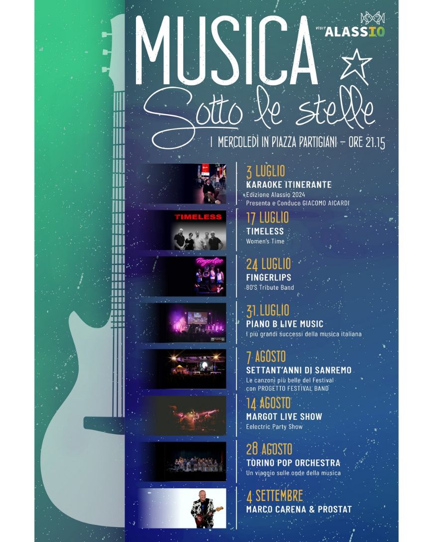 Al via ad Alassio, in Piazza Partigiani, la rassegna “Musica sotto le stelle”