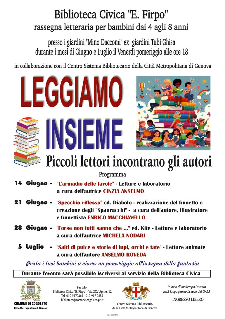 Venerdì a Cogoleto appuntamento con la cultura