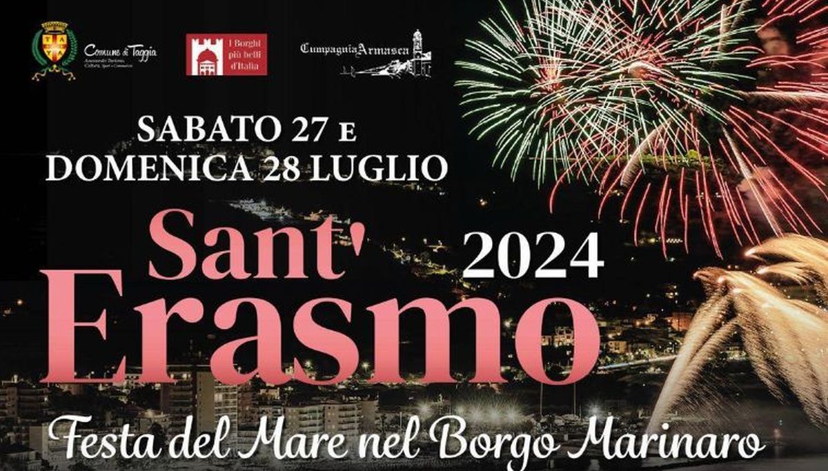 Al via domani i festeggiamenti di Sant’Erasmo: si parte sabato 27 per concludere domenica 28 luglio con il grande spettacolo pirotecnico