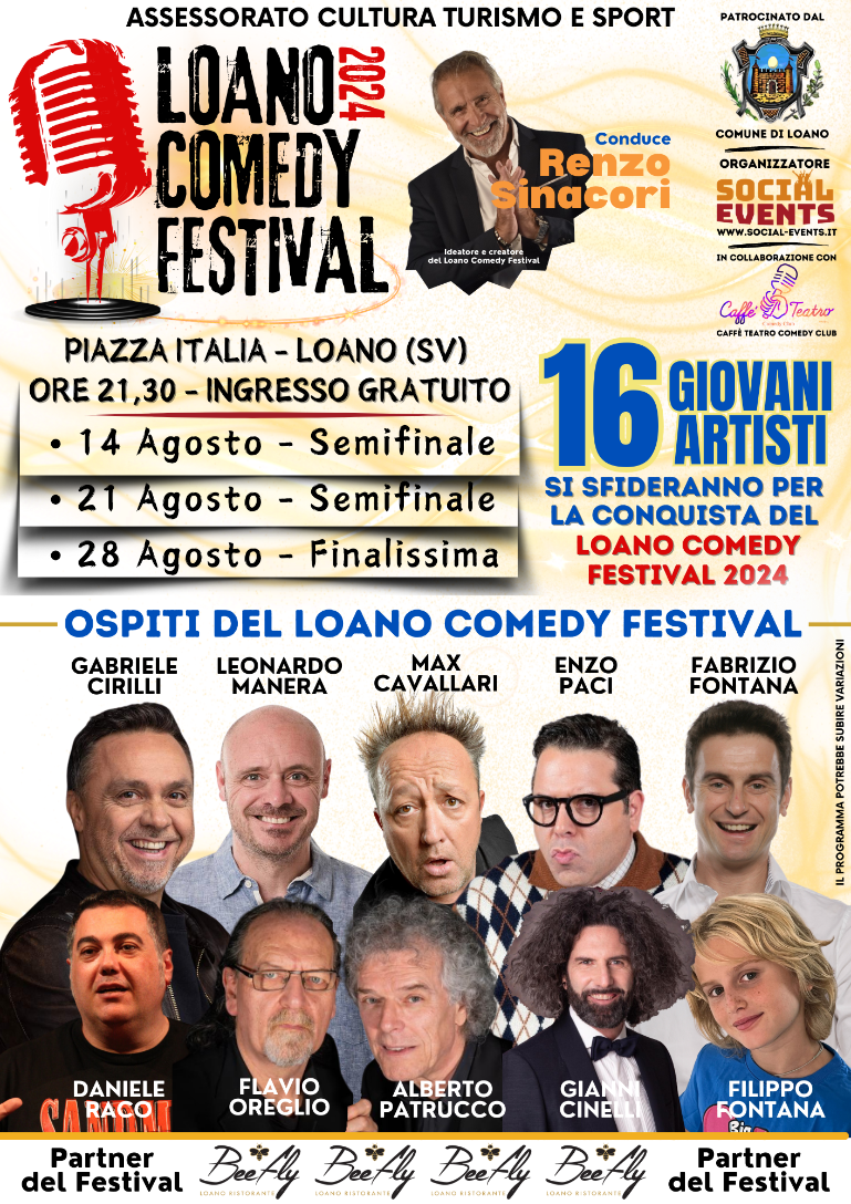 Loano Comedy Festival, in piazza Italia i migliori nuovi talenti della comicità