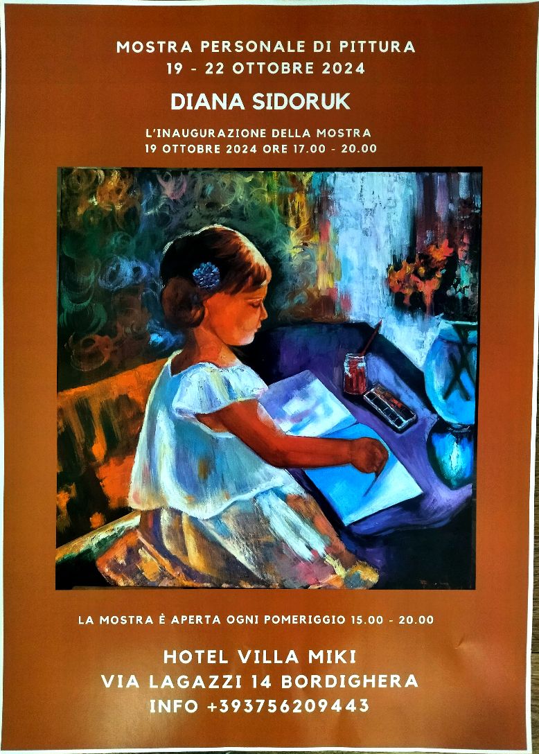Diana Sidoruk espone a Villa Miki a Bordighera