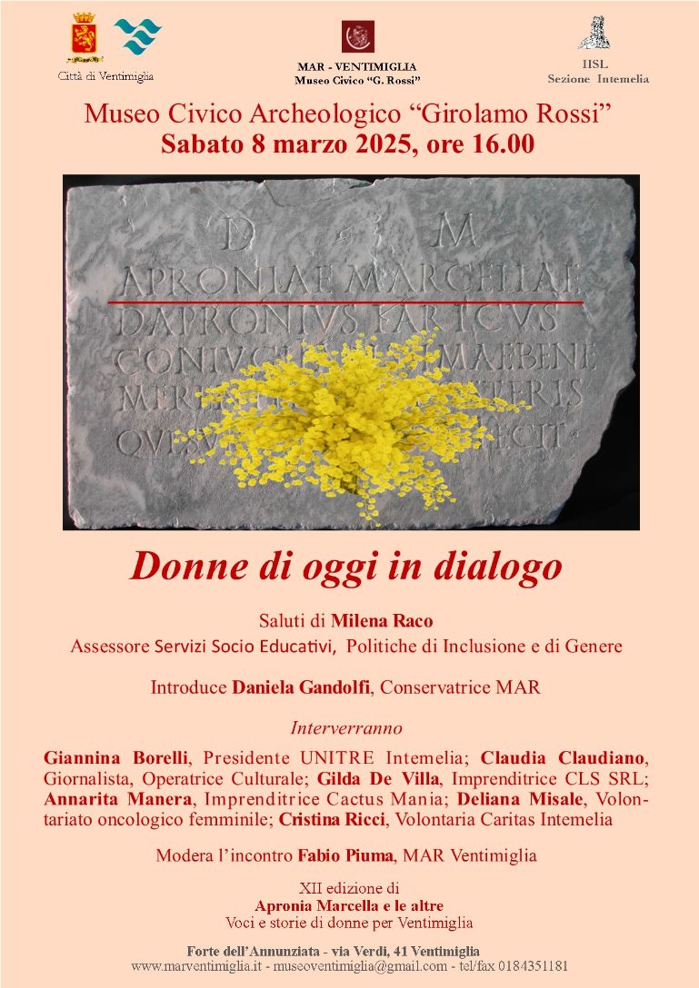Domani, sabato 8 marzo, la Festa delle Donne al MAR di Ventimiglia