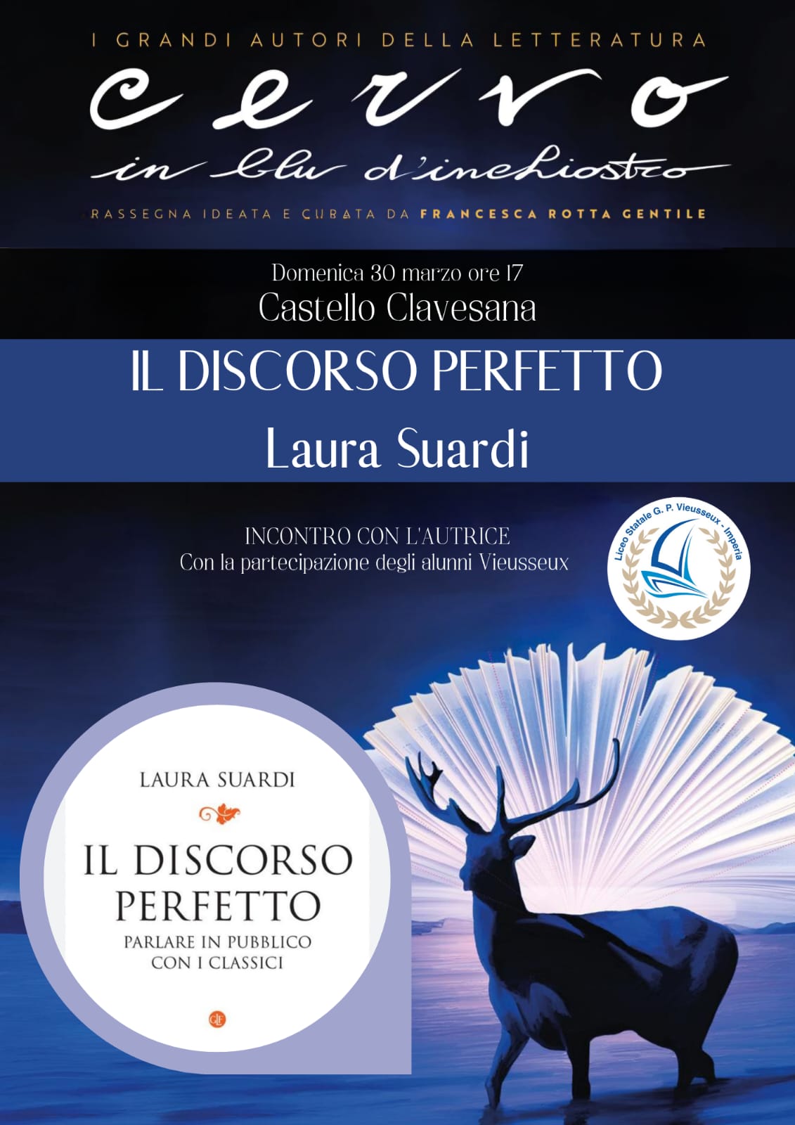 A Cervo in blu d’ inchiostro in scena il potere delle parole con Laura Suardi e “il discorso perfetto”.