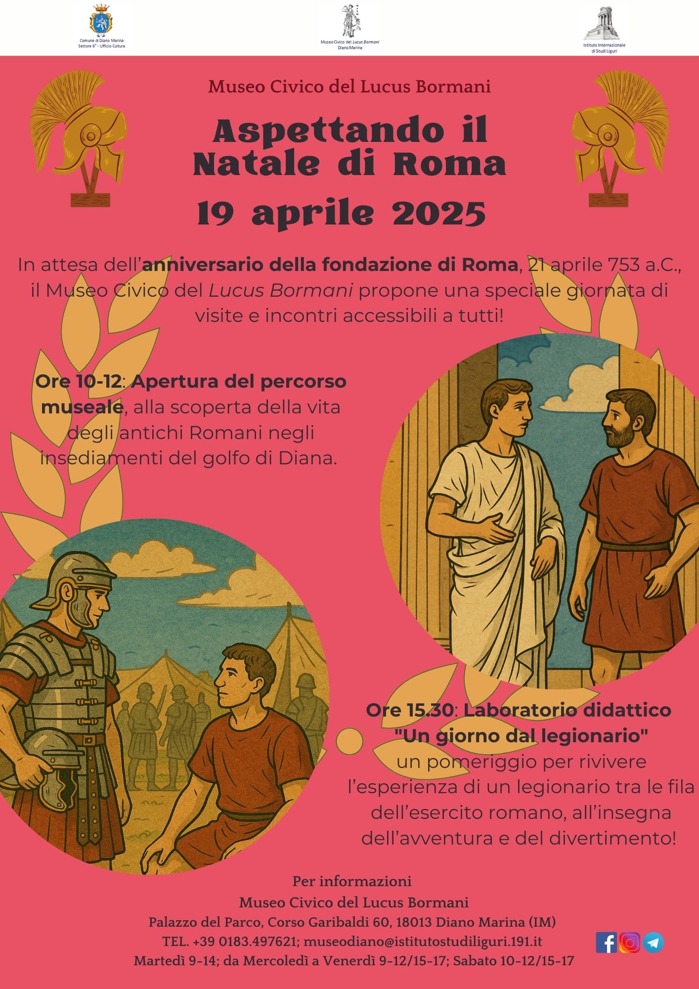 Sabato 19 aprile al Museo di Diano Marina si festeggia il Natale di Roma