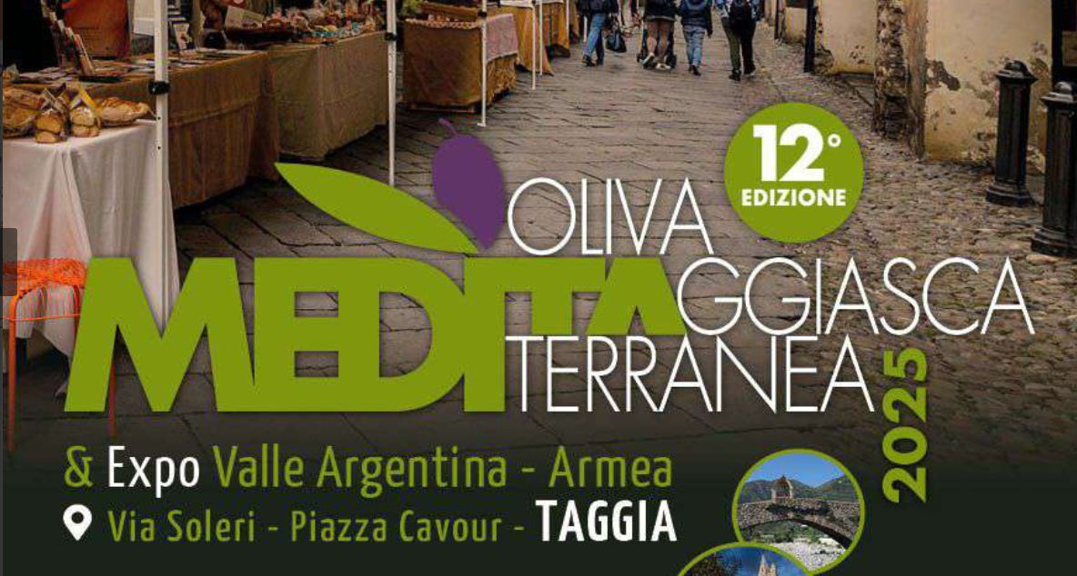 Il programma di Meditaggiasca & Expo Valle Argentina Armea: tutto pronto per un fine settimana dedicato all’oliva taggiasca, al vino Moscatello di Taggia e ai prodotti del territorio