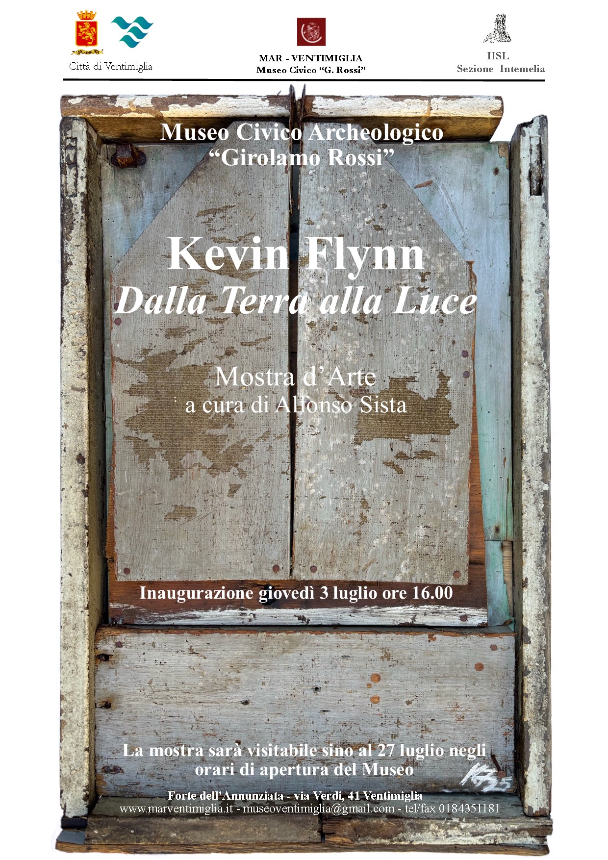 Torna l’Arte Contemporanea al MAR di Ventimiglia: Kevin Flynn “DALLA TERRA ALLA LUCE”. dal 3 al 27 luglio 