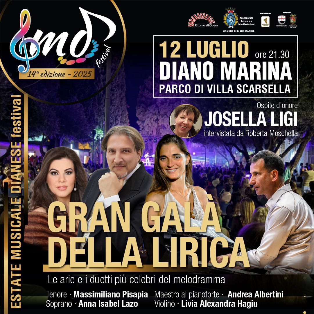 Emd Festival, a Diano Marina domani sul palco di Villa Scarsella il Gran Galà della Lirica