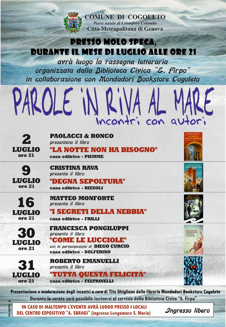 Mercoledì a Cogoleto “Due parole in riva al mare”