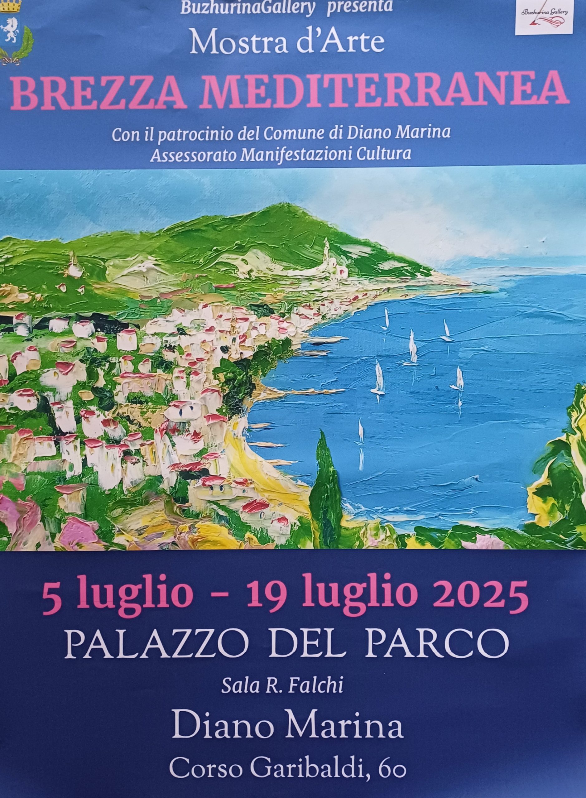 Sabato 5 luglio al Palazzo del Parco di Diano Marina inaugurazione mostra “Brezza Mediterranea” 