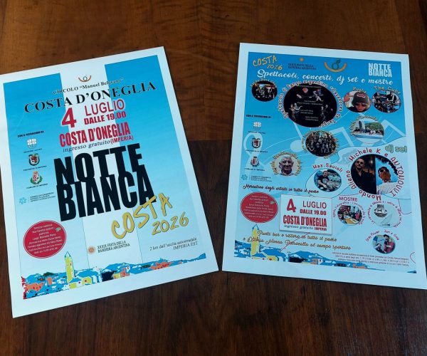 Notte Bianca di Costa d’Oneglia – XXXIX Festa della Bandiera Argentina Sabato 4 luglio, dalle ore 19,00 a tarda notte