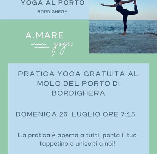 Risveglio vista mare a Bordighera: domenica 26 luglio torna l’iniziativa “Yoga al Porto”