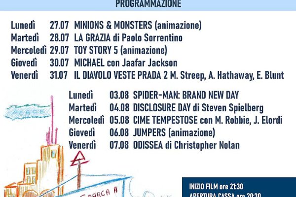 Cinema sotto le stelle a Santo Stefano al Mare: l’Ariston sbarca a Marina degli Aregai