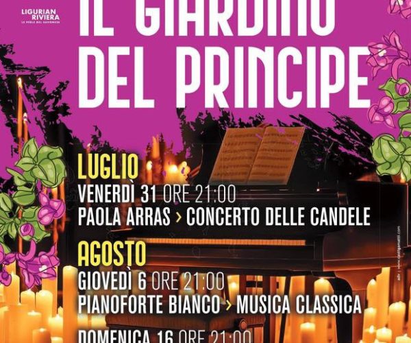 “Aspettando il Giardino del Principe”: tre serate di musica e magia a Loano