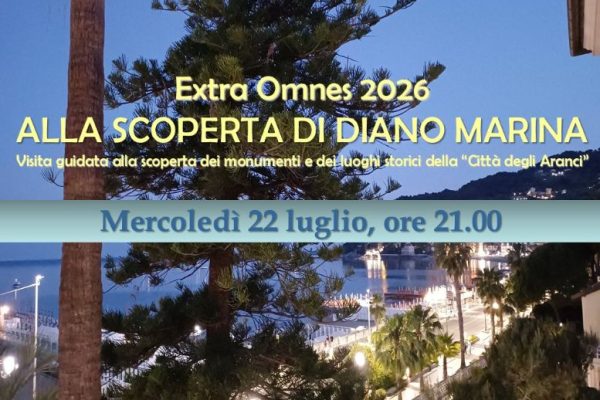 Mercoledì 22 luglio il Museo civico accompagna “Alla scoperta di Diano Marina”, in una piacevole passeggiata serale