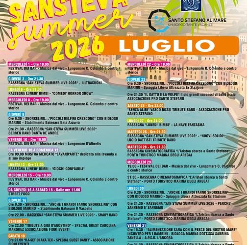 Concerti, snorkeling e cinema sotto le stelle: il ricco calendario degli appuntamenti estivi a Santo Stefano al Mare