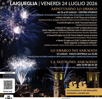 Rievocazione storica e spettacolo piromusicale: Laigueglia si prepara allo “Sbarco dei Saraceni”