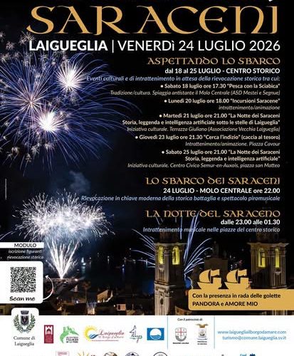 Rievocazione storica e spettacolo piromusicale: Laigueglia si prepara allo “Sbarco dei Saraceni”