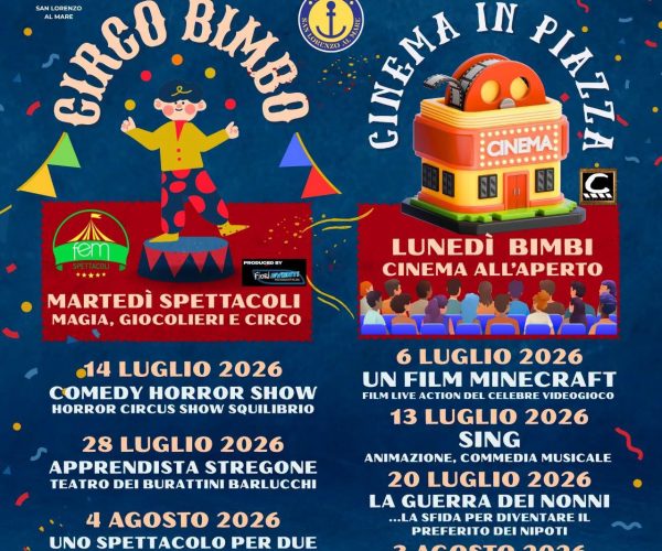 Magia, film e giocoleria: a San Lorenzo al Mare due mesi di eventi gratuiti in Piazza Marvaldi