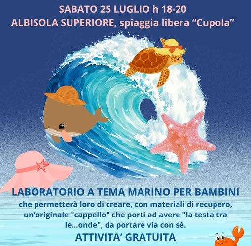 “Il mare da indossare”: ad Albisola Superiore un laboratorio gratuito per bambini in spiaggia