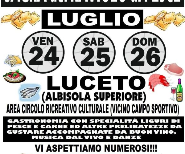 Gusto e tradizione ad Albisola Superiore: torna la Sagra del Raviolo di Pesce a Luceto