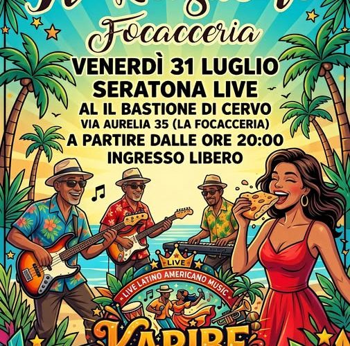 “Seratona Live” a Cervo: musica latino americana e divertimento al Bastione con la Karibe Band
