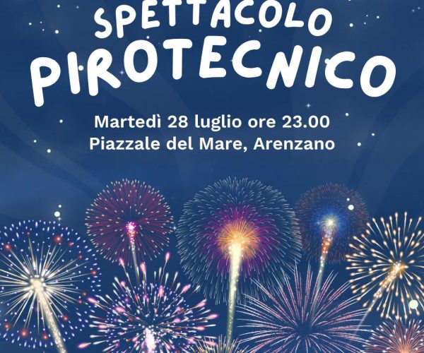Naso all’insù ad Arenzano: fuochi d’artificio sul mare per la Festa dei Santi Nazario e Celso