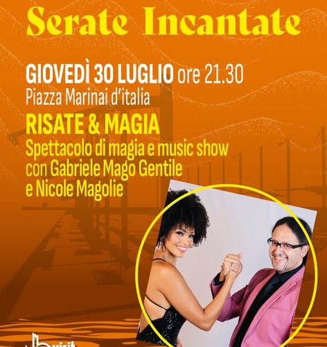 “Serate Incantate” a Borghetto: magia, musica e risate in Piazza Marinai d’Italia con Gabriele Mago Gentile e Nicole Magolie