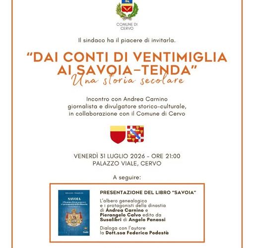 Viaggio nel passato a Palazzo Viale: il 31 luglio l’incontro con Andrea Carnino e la presentazione del libro “Savoia”