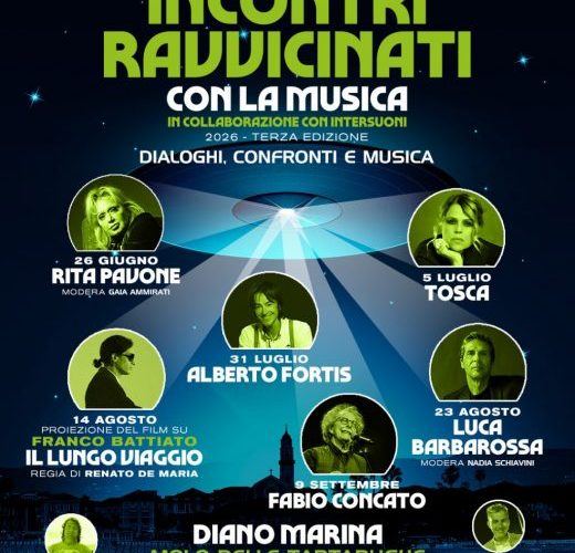“Incontri ravvicinati con la musica” a Diano Marina: il 31 luglio arriva Alberto Fortis