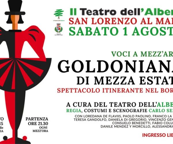 “Goldoniana di mezza estate”: sabato 1° agosto a San Lorenzo al Mare lo spettacolo itinerante nel borgo