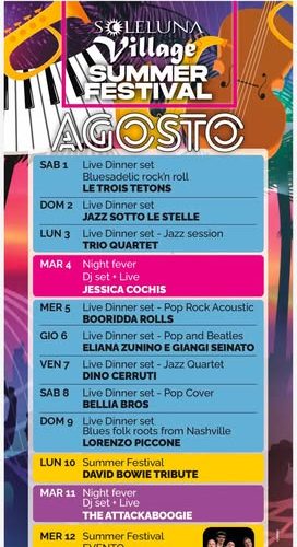 Dal jazz sotto le stelle ai Pirati dei Caruggi: dodici giorni di grandi eventi al Soleluna Village