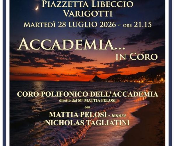 “Accademia… in Coro” a Varigotti: concerto serale in Piazzetta Libeccio