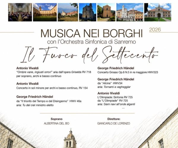 “Il Fuoco del Settecento” a Pieve di Teco: sabato 29 agosto il concerto dell’Orchestra Sinfonica di Sanremo