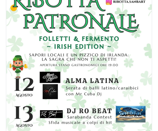 Sapori locali e un tocco d’Irlanda: a San Bartolomeo al Mare torna la “Ribotta Patronale”