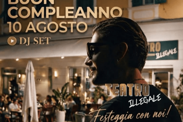 Il Teatro Illegale di Sanremo spegne la sua prima candelina: cena, brindisi e la musica di Alex Frenz