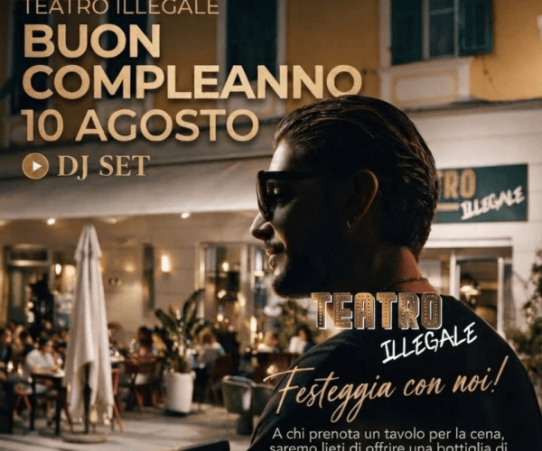 Il Teatro Illegale di Sanremo spegne la sua prima candelina: cena, brindisi e la musica di Alex Frenz