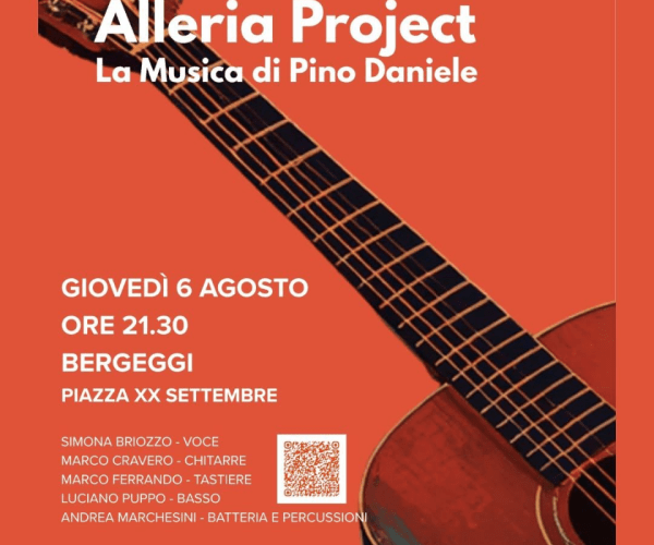 Omaggio a Pino Daniele in Piazza XX Settembre: a Bergeggi concerto a ingresso libero con l’Alleria Project