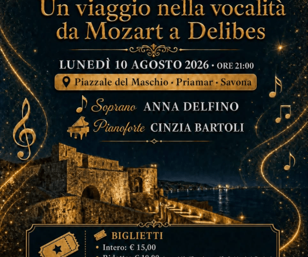 “Un viaggio nella vocalità”: al Priamar di Savona il 10 agosto il concerto dell’Accademia Teresiana