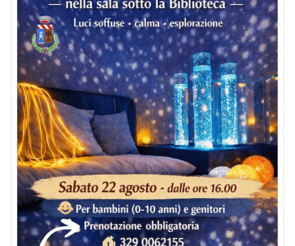 Esperienza Snoezelen a Costarainera: sabato 22 agosto un viaggio sensoriale per bambini e genitori