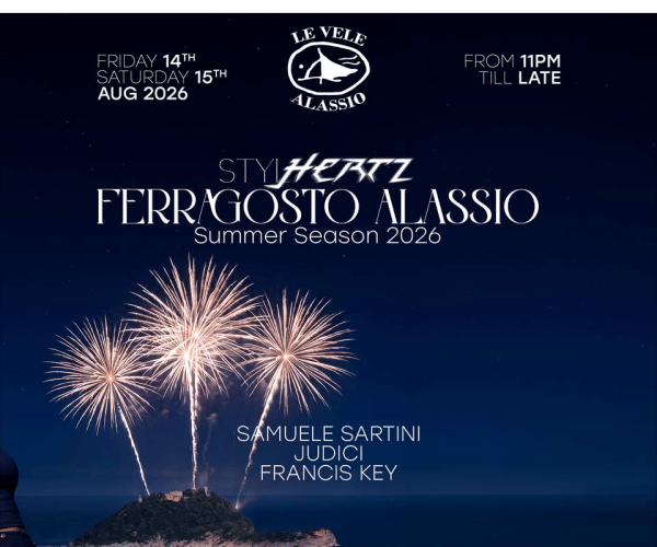 Ferragosto a Le Vele: due notti di grande musica ad Alassio con Sartini, Judici e Francis Key