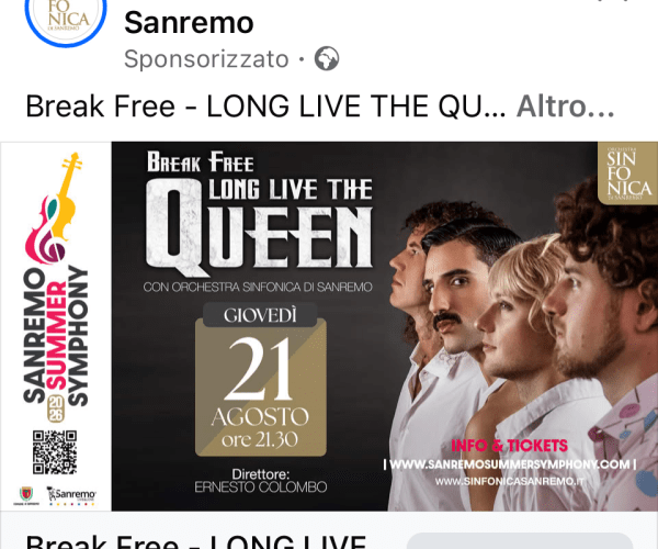 I grandi successi dei Queen in chiave sinfonica: il 21 agosto torna la Sanremo Summer Symphony