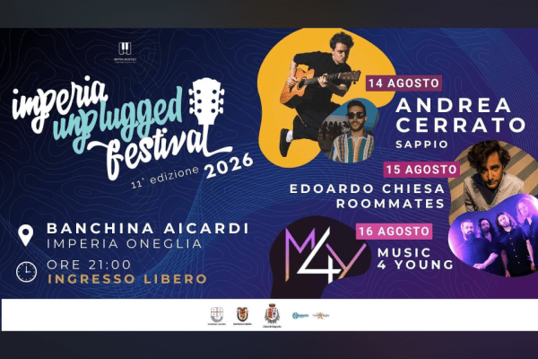 Ferragosto in musica a Imperia Oneglia: il programma dell’undicesima edizione dell’Unplugged Festival