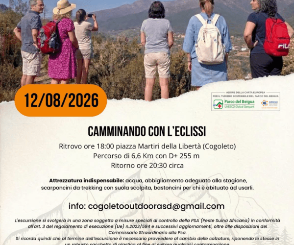 Trekking serale a Cogoleto: il 12 agosto l’evento “Camminando con l’eclissi” tra i sentieri del Beigua