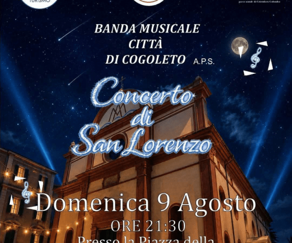 Domenica 9 agosto Cogoleto in festa: la Banda Musicale cittadina in concerto per San Lorenzo