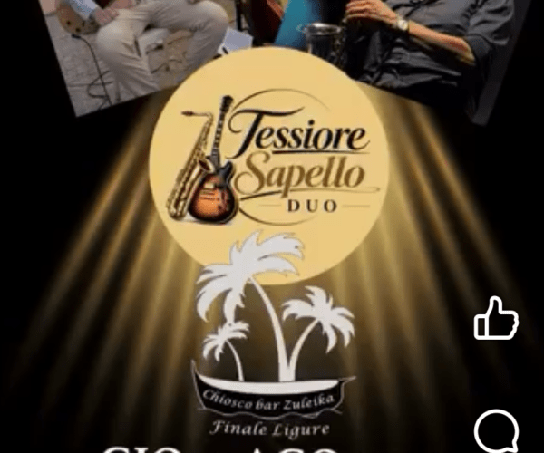 Chitarra, sax e atmosfere estive: giovedì 13 agosto la musica del Tessiore Sapello Duo anima Finale Ligure